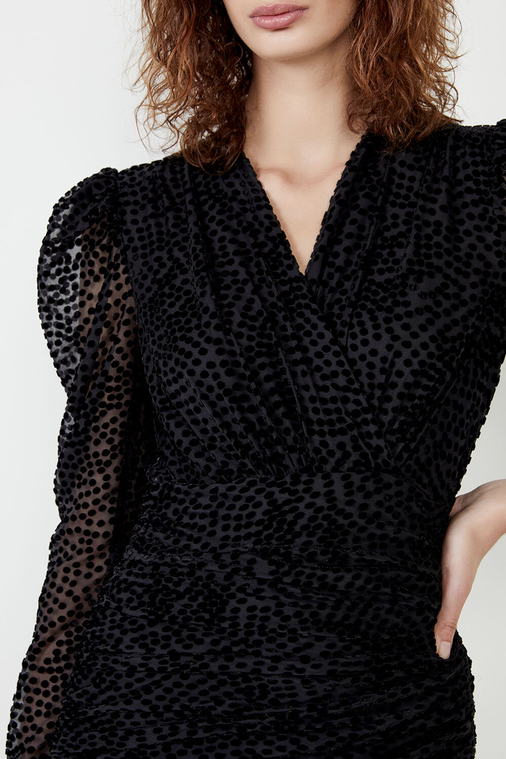 SPOT VELOUR MINI DRESS
