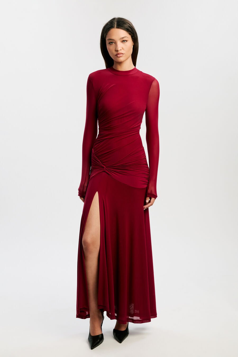 Liyana Ruched Mesh Dress