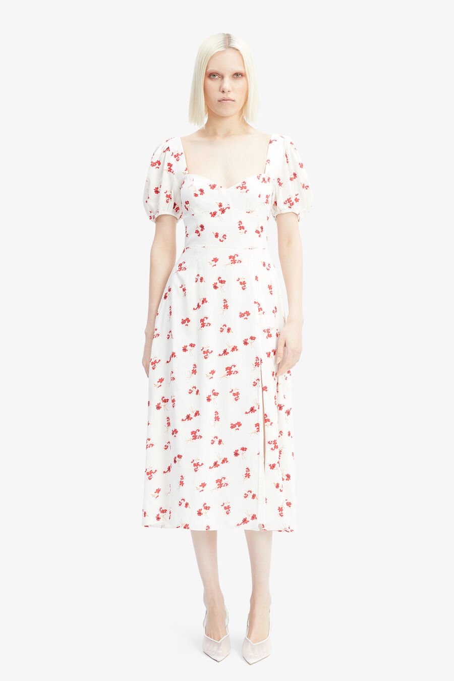 GILLIAN MIDI DRESS in colour Summer White Floral