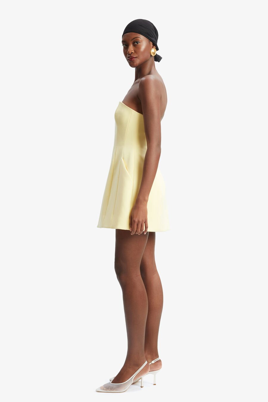 KAROLINE HOURGLASS MINI DRESS in colour Canary Yellow