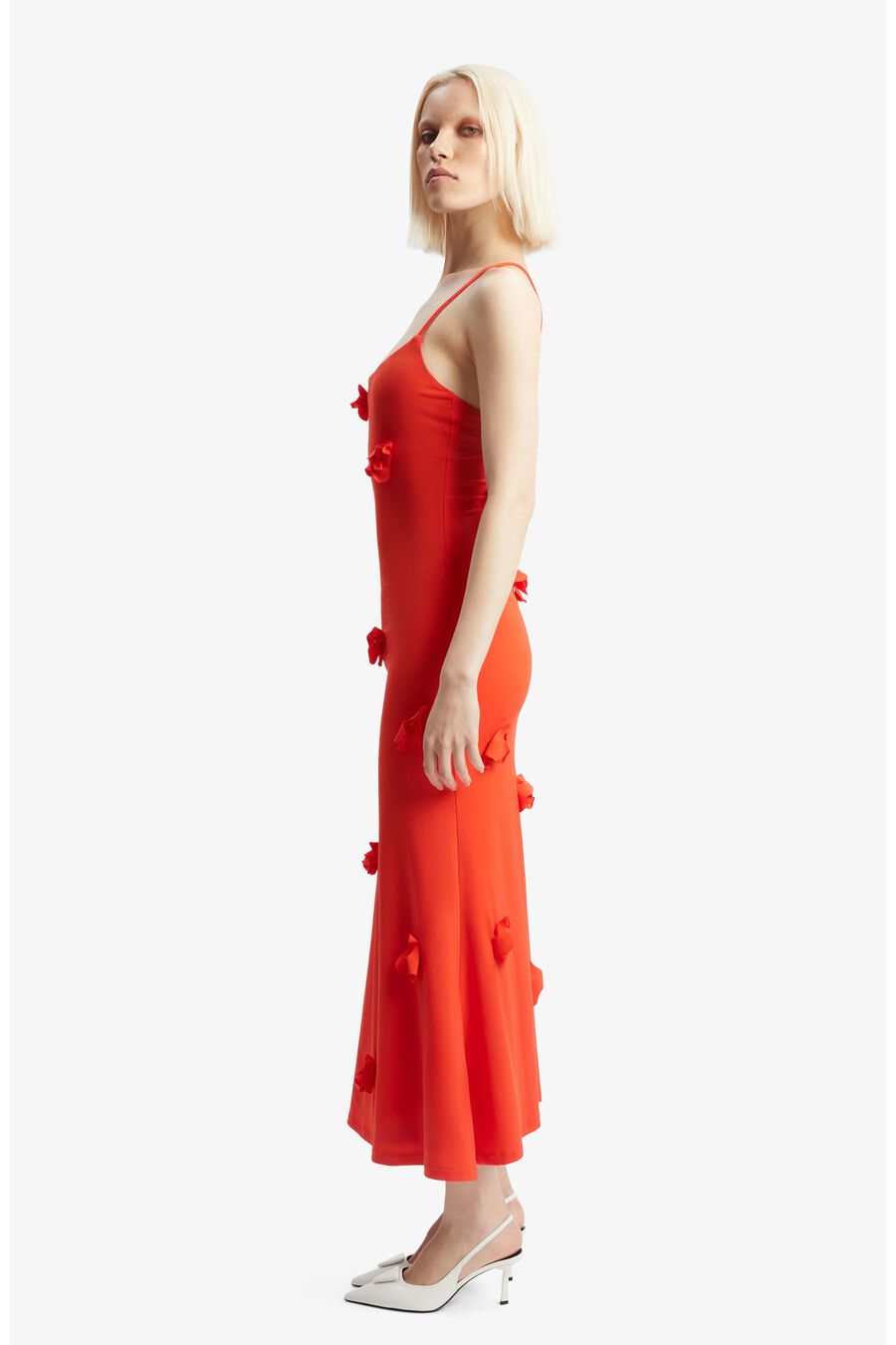 LANAE MAXI DRESS in colour FIRE RED