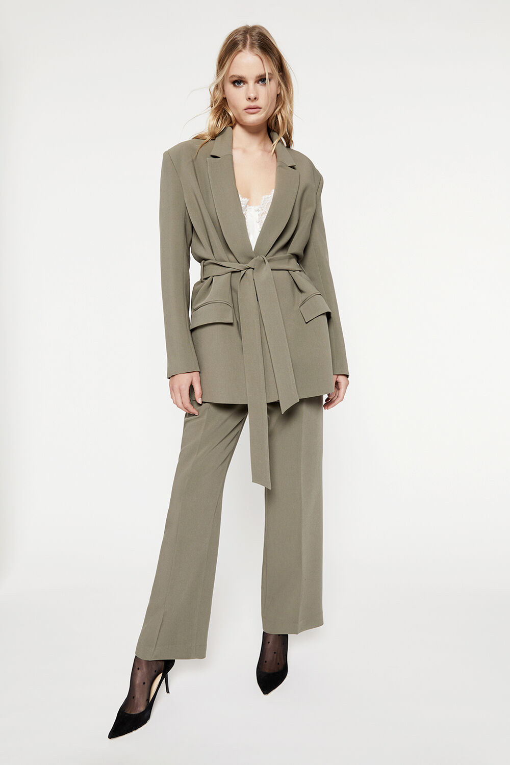 Women deals belted blazer