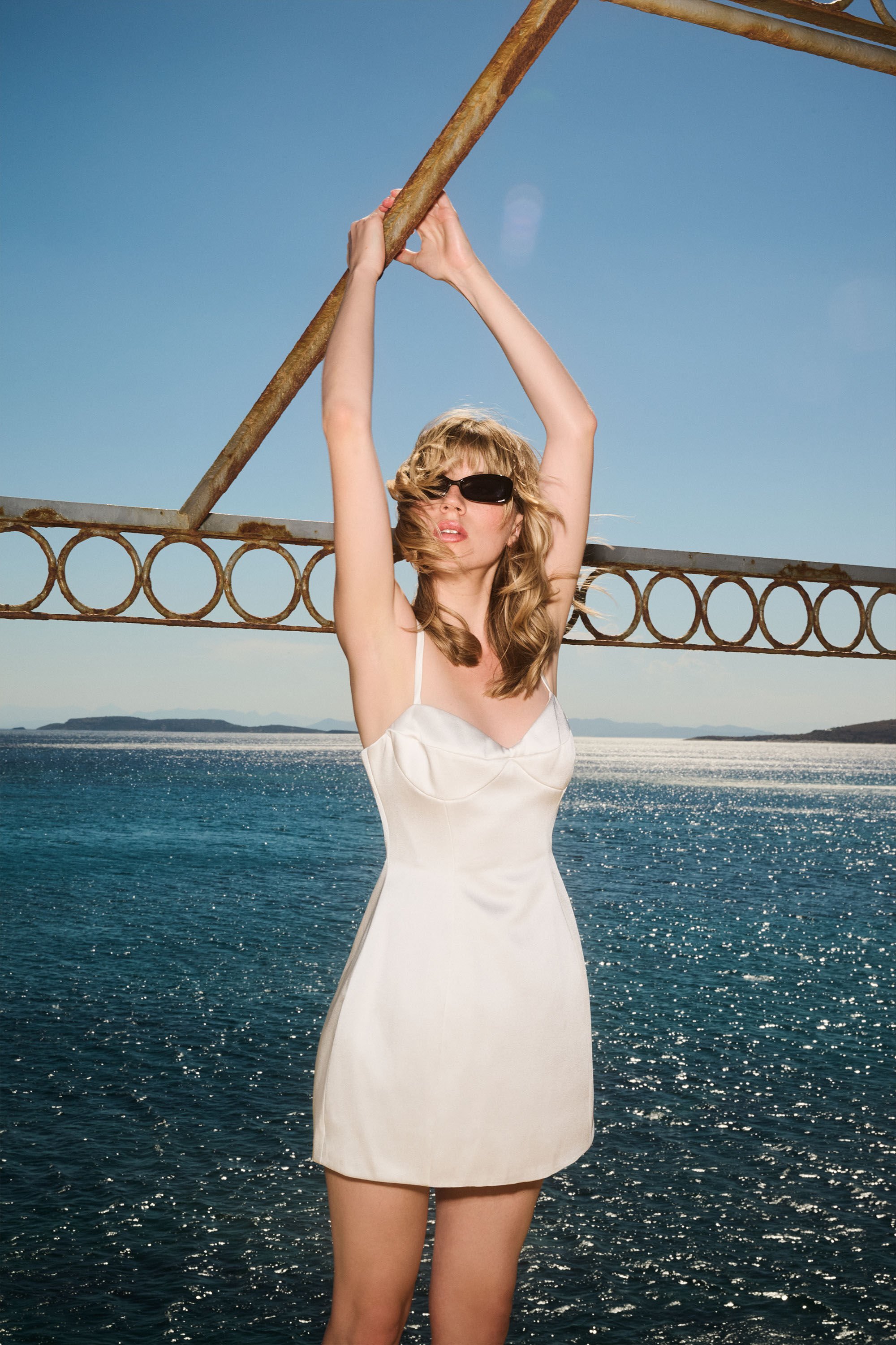 Marcello Hourglass Mini Dress In Orchid White | Bardot