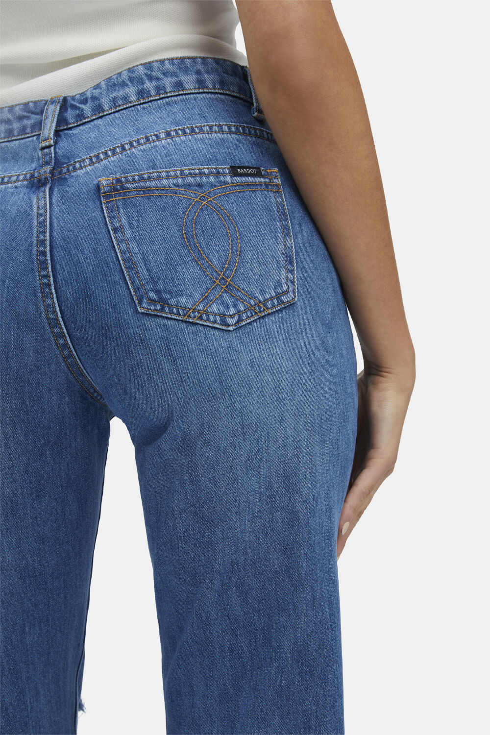 LOLA HIPSTER STRAIGHT LEG JEAN in colour CITADEL