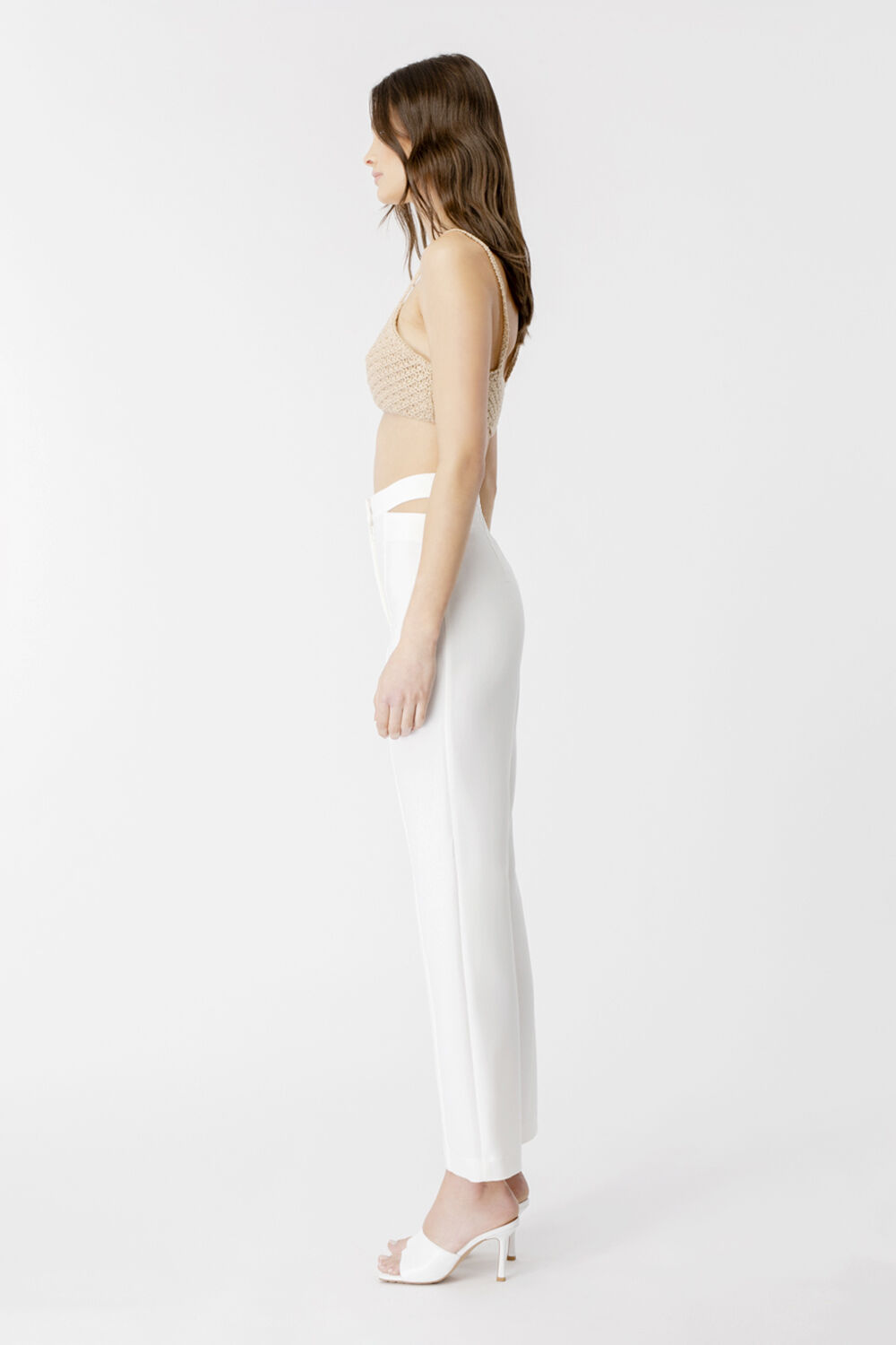 KYLIE CUT OUT PANT in colour CLOUD DANCER
