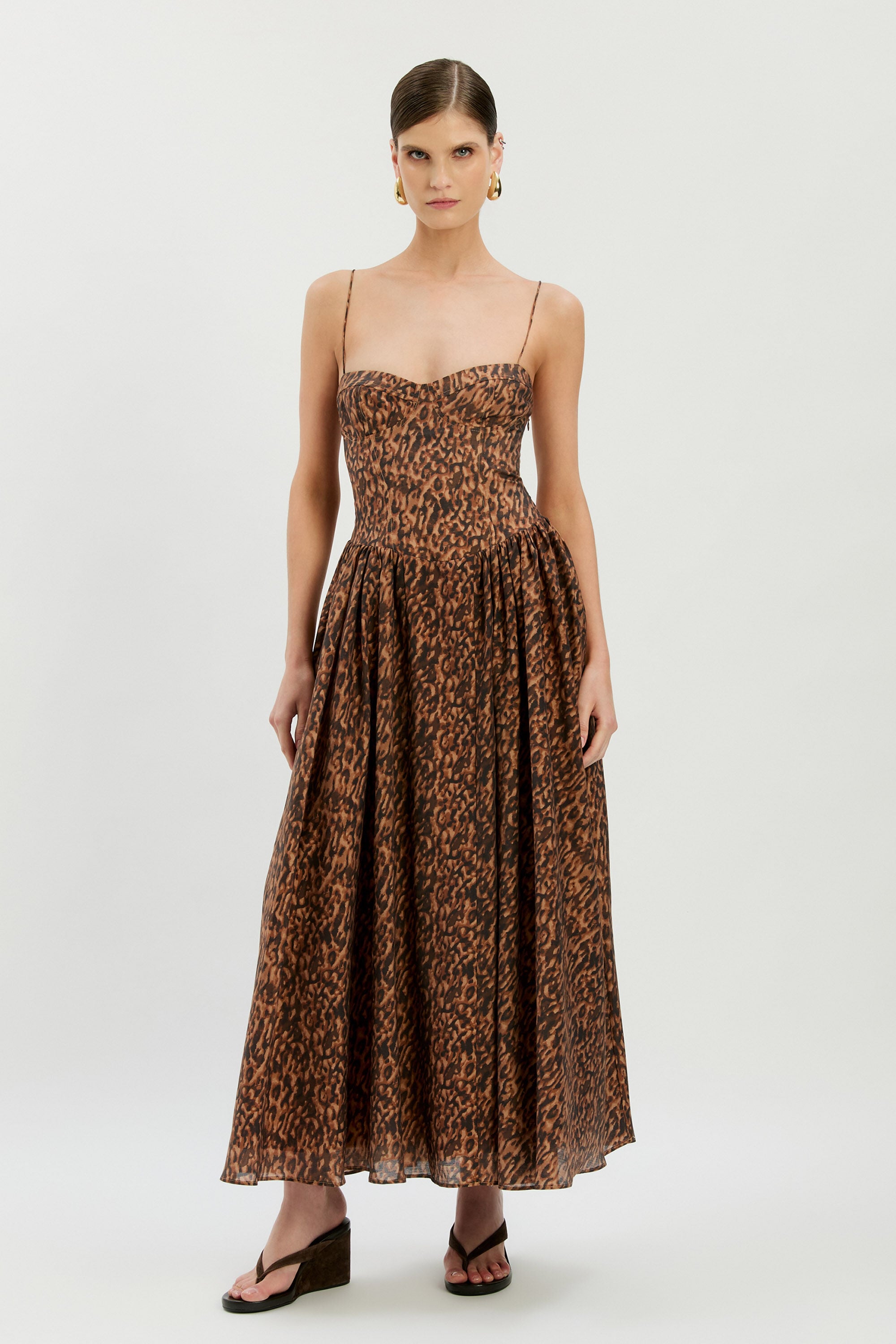 Estie Printed Maxi Dress In Brown Leopard | Bardot Estie Printed Maxi Dress In Brown Leopard | Bardot