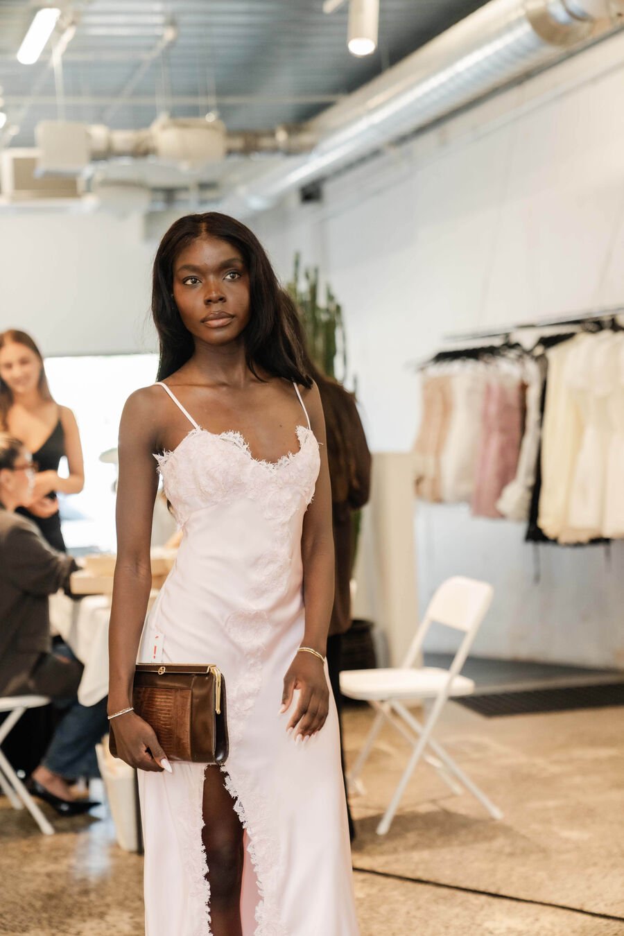 Alerie Lace Satin Maxi Dress