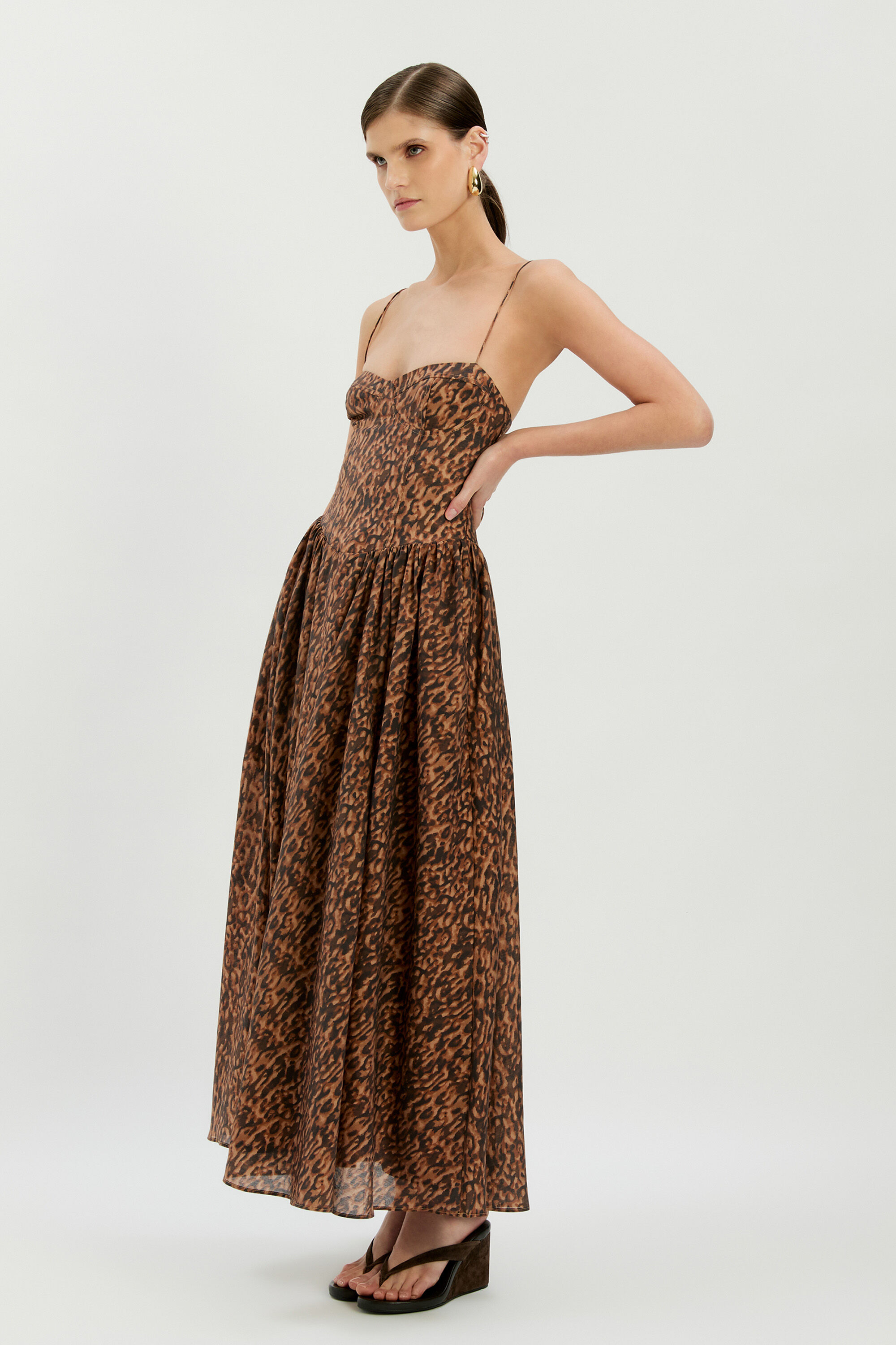 Estie Printed Maxi Dress In Brown Leopard | Bardot Estie Printed Maxi Dress In Brown Leopard | Bardot