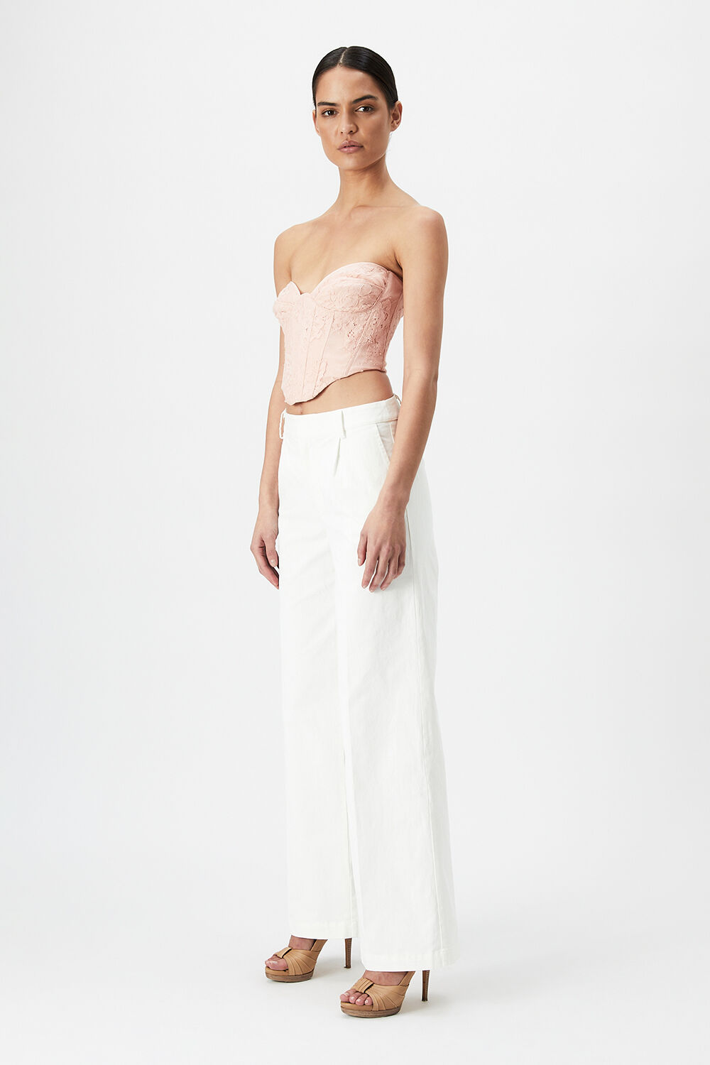 ELLIE LACE CORSET in colour SOFT PINK