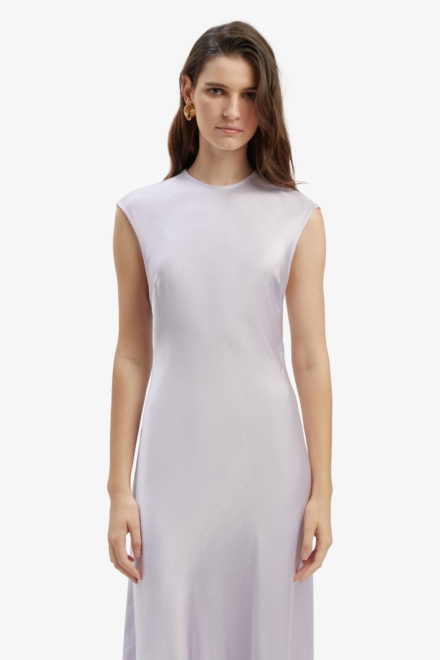 PEGGY A-LINE SLIP DRESS in colour SOFT LILAC