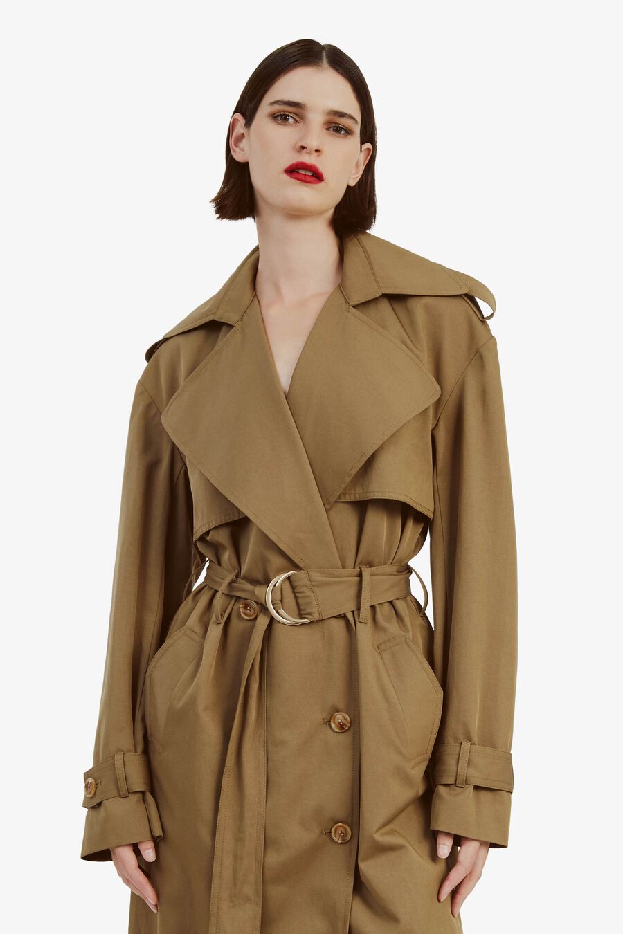 HALLE TRENCH COAT in colour KHAKI