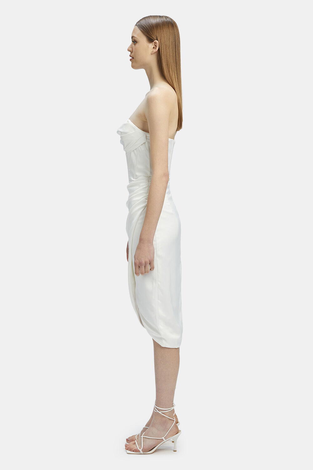 JAMILA CORSET DRESS in colour BRIGHT WHITE