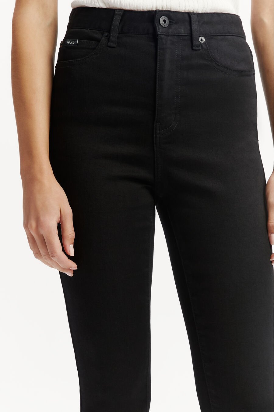 KHLOE HI CROP JEANS in colour BLACK