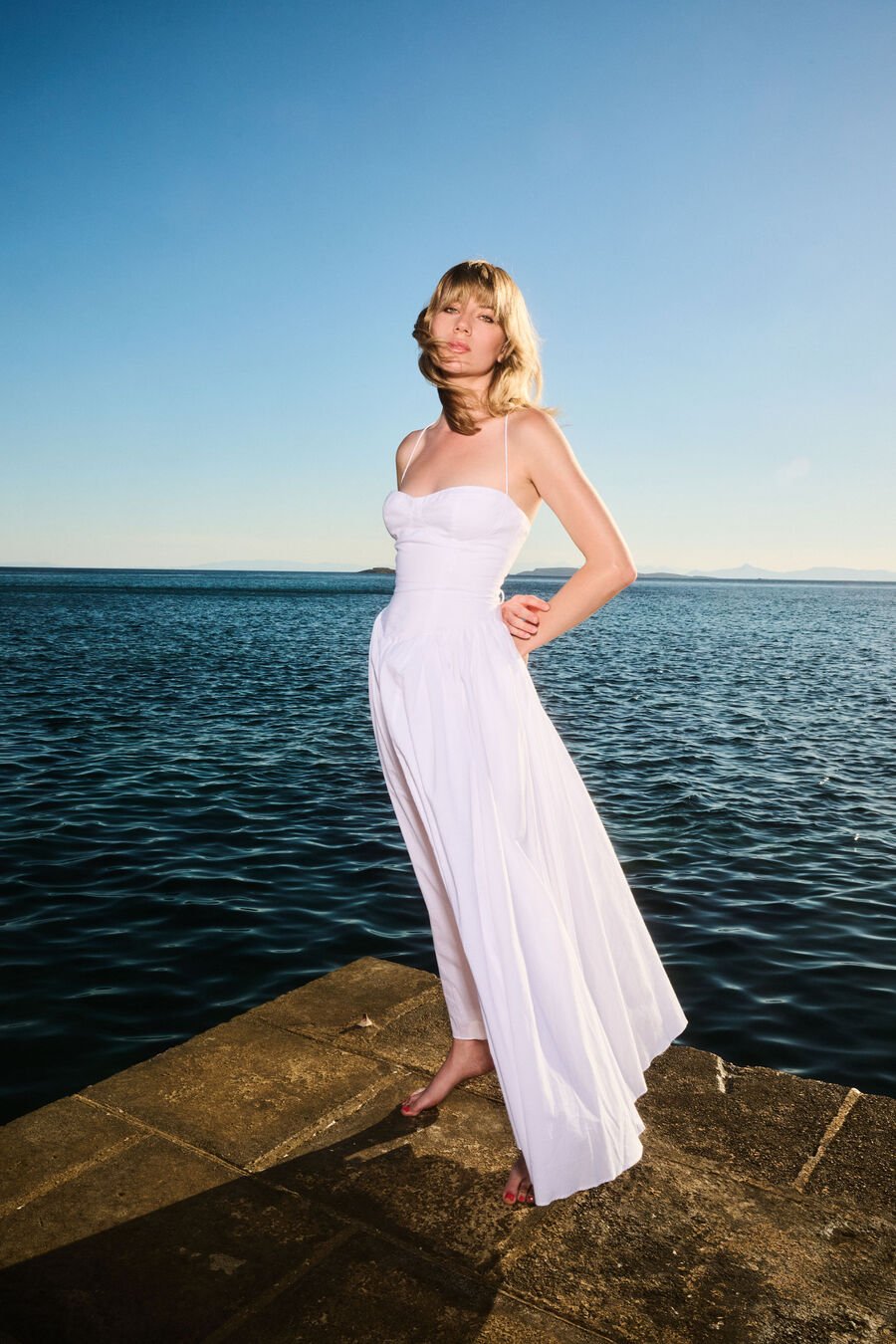 ESTIE COTTON MAXI DRESS in colour Orchid White