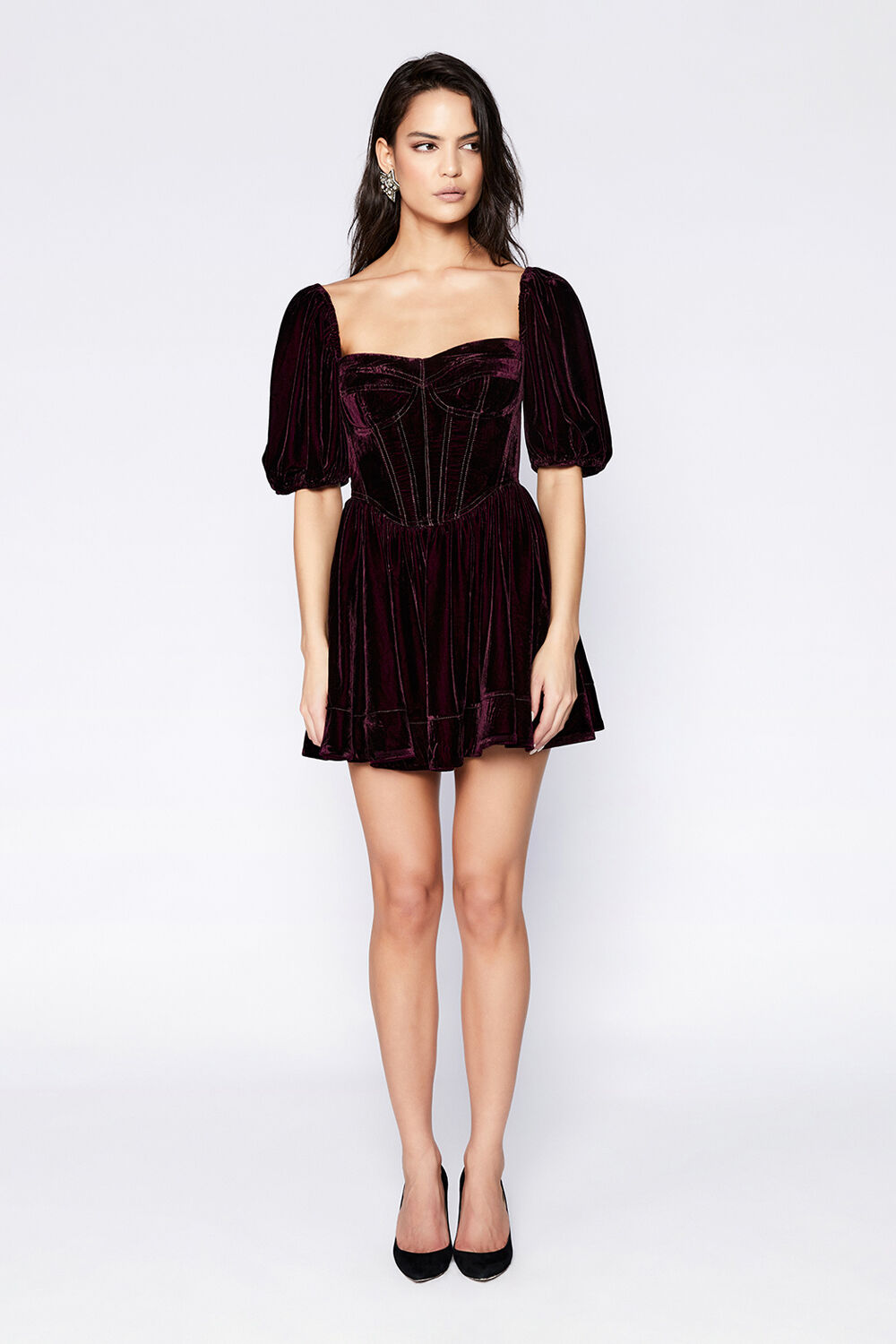 VELOUR CORSET MINI DRESS