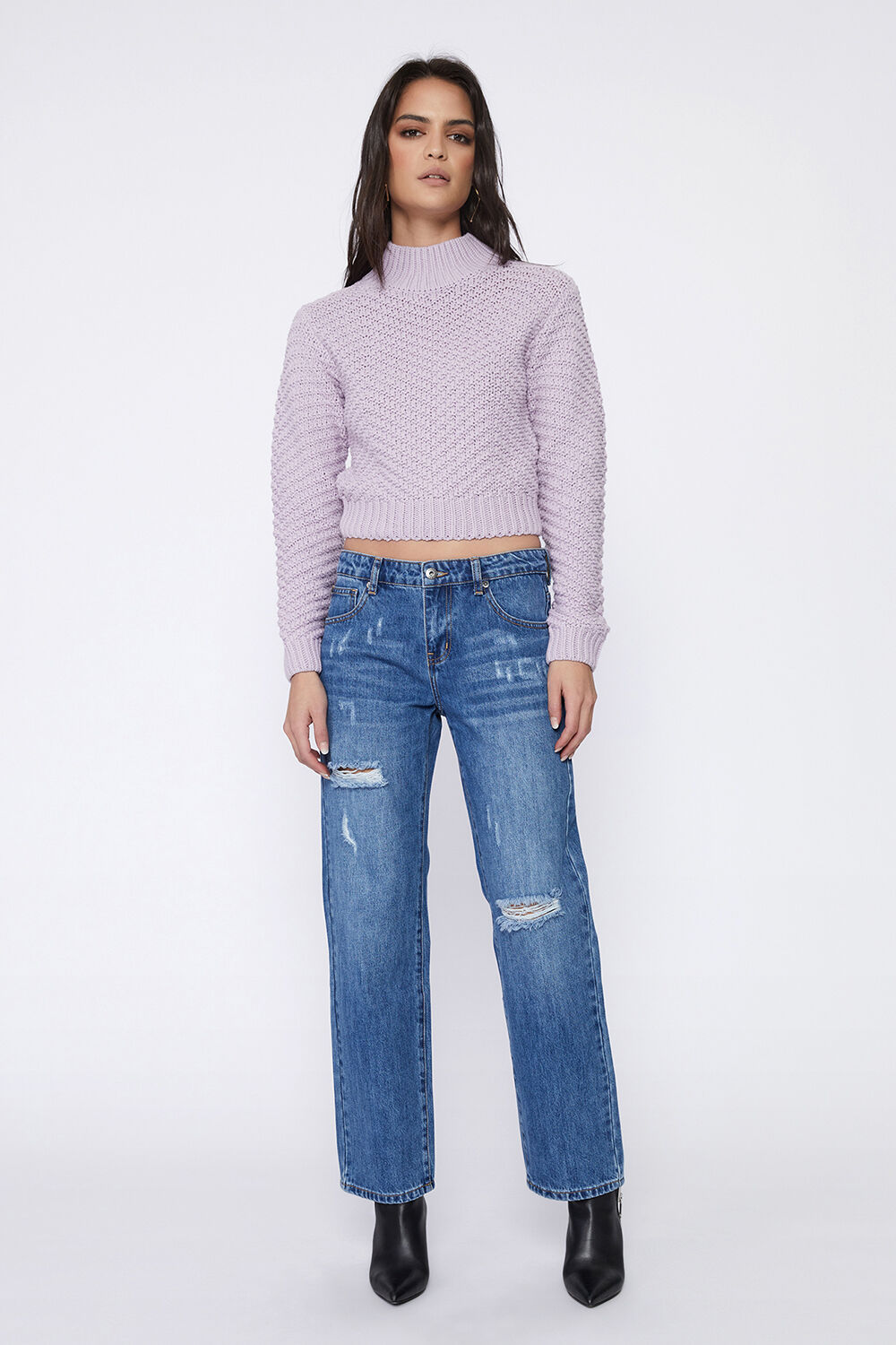 LAIA KNIT TOP in colour LILAC CHIFFON