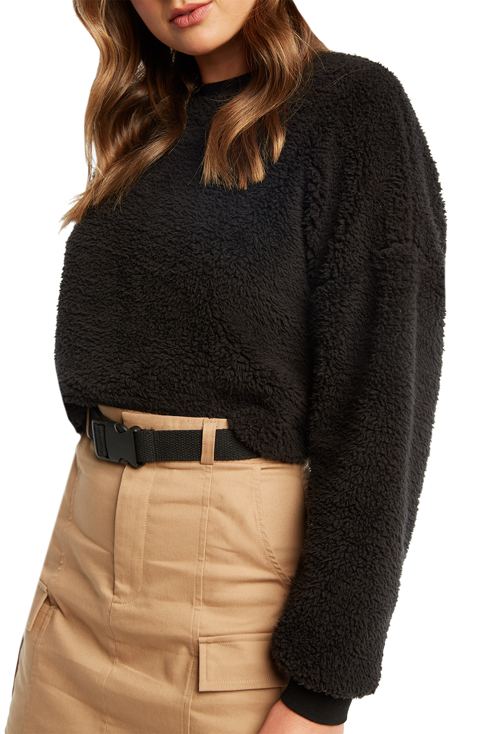 Teddy Jumper in Black | Bardot