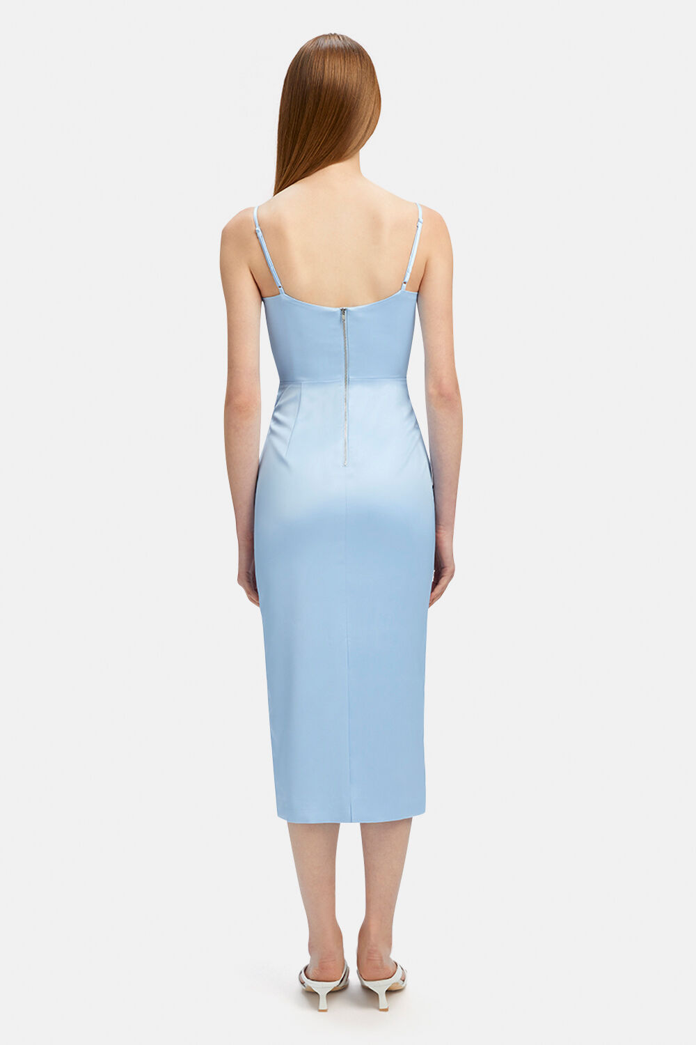 MARLO MIDI DRESS in colour CERULEAN