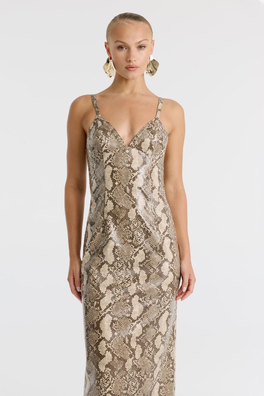 ESTINE FAUX SNAKESKIN DRESS in colour Snake