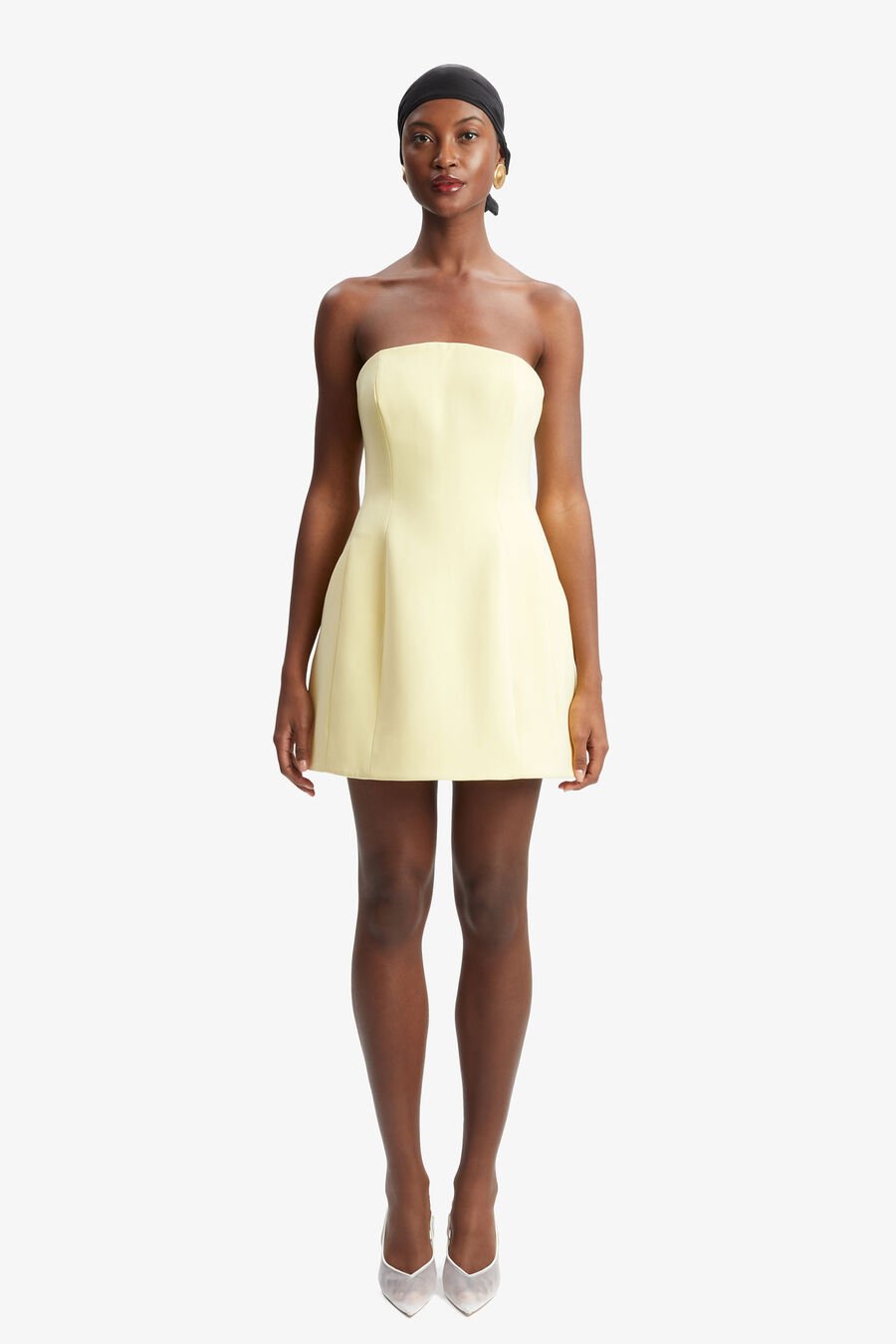 KAROLINE HOURGLASS MINI DRESS in colour Canary Yellow