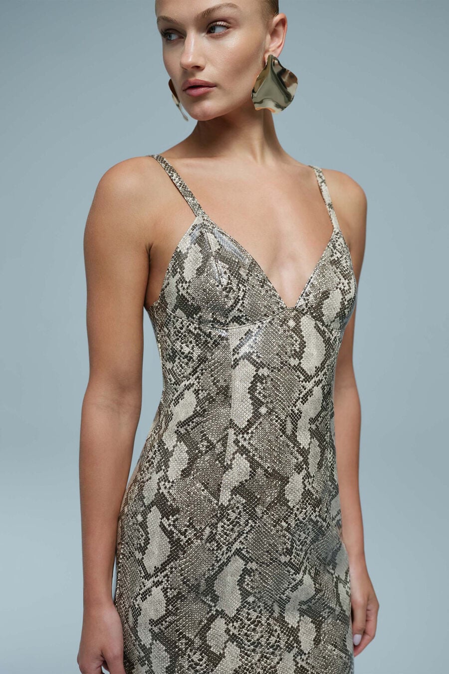 ESTINE FAUX SNAKESKIN DRESS in colour Snake