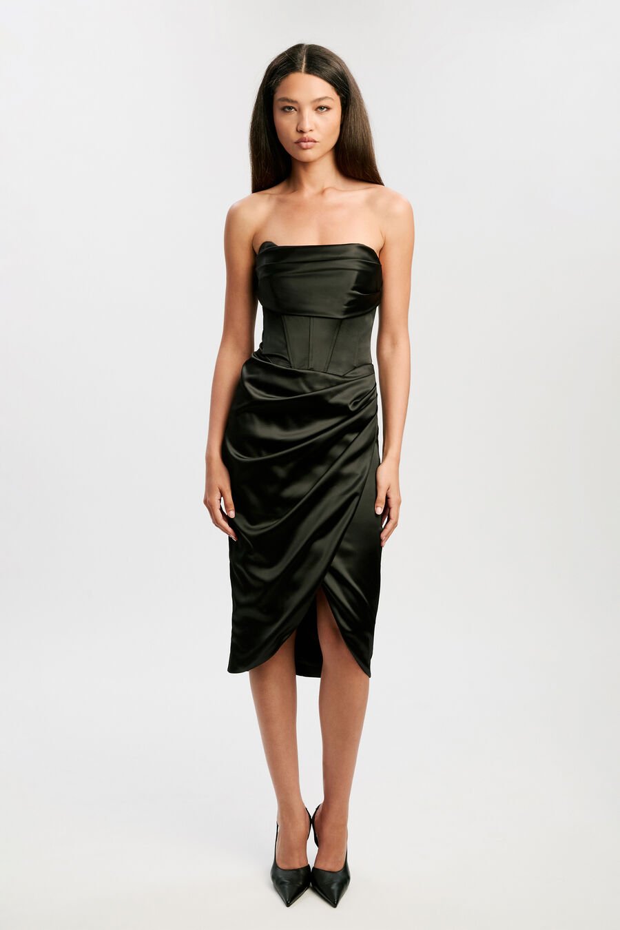JAMILA CORSET DRESS in colour BLACK