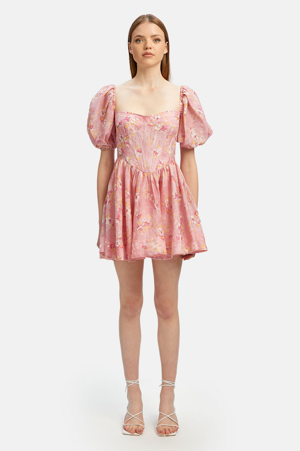 KIAH CORSET MINI DRESS in colour PINK T DYE