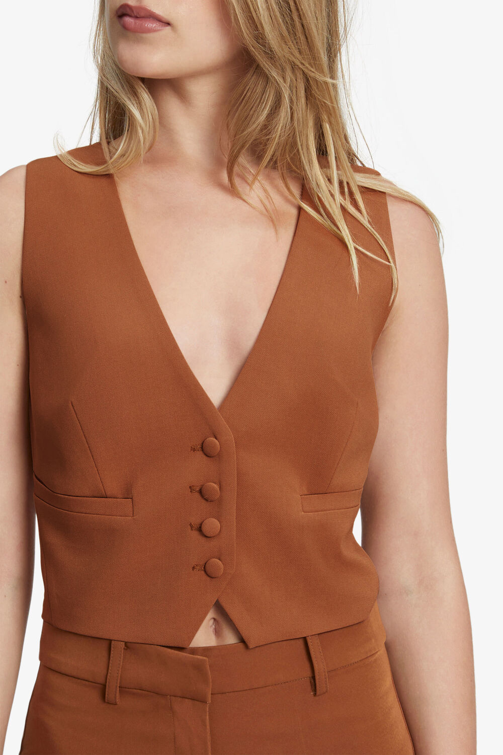 CALLISTA VEST in colour COPPER BROWN