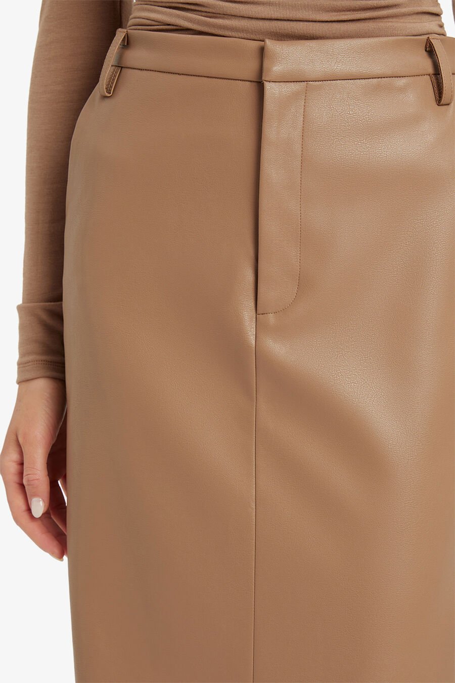 Tailored Vegan Leather Skirt