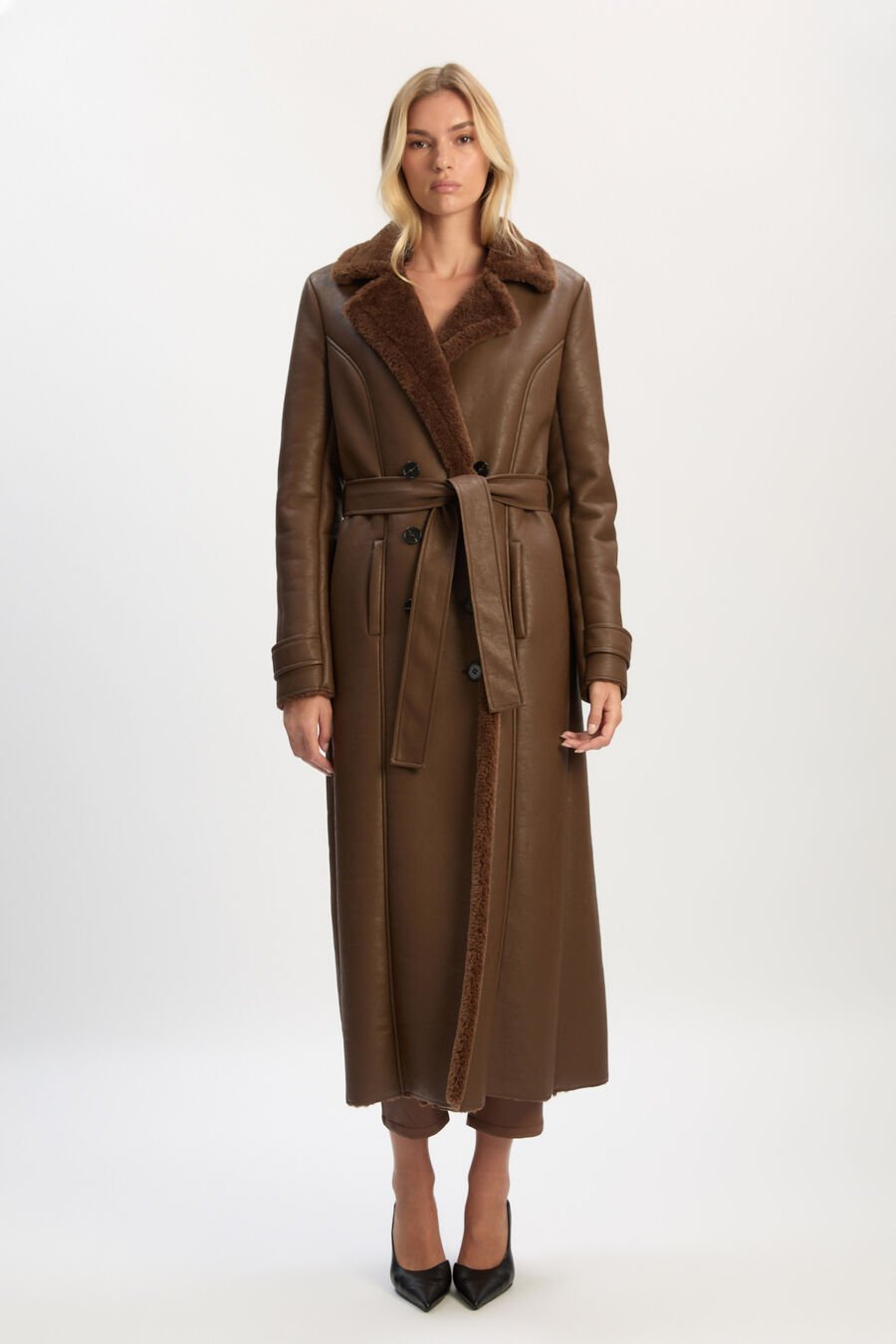 Vegan Leather Shirling Coat
