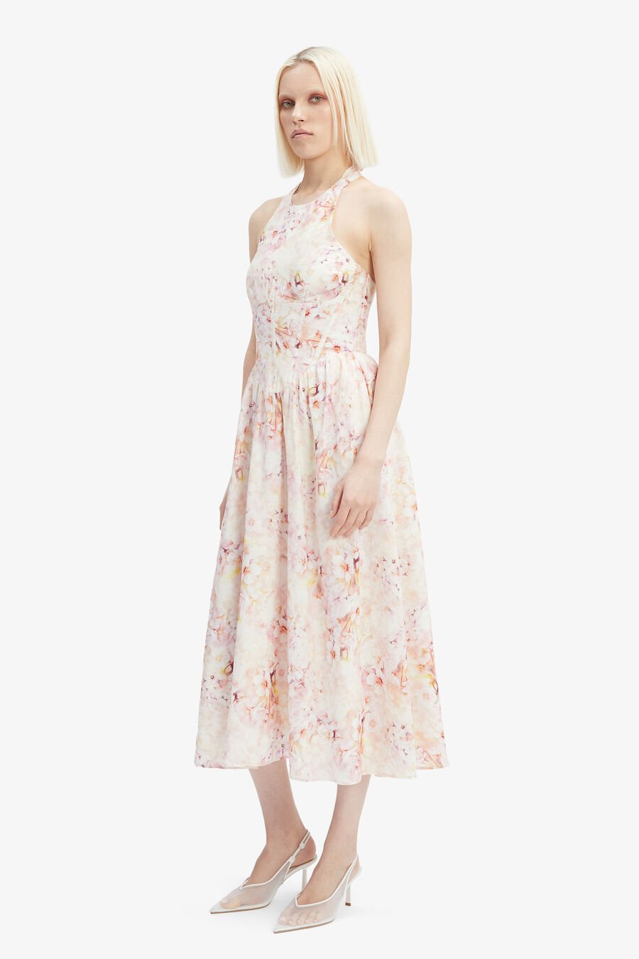KYLEN PRINTED MIDI DRESS in colour PINK FLORA