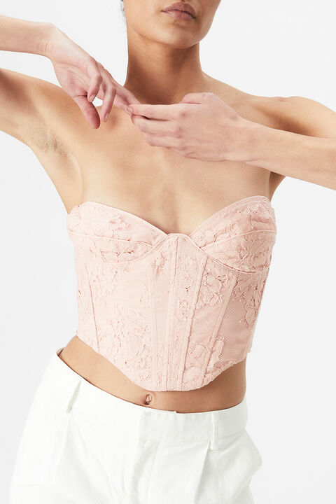 ELLIE LACE CORSET in colour SOFT PINK
