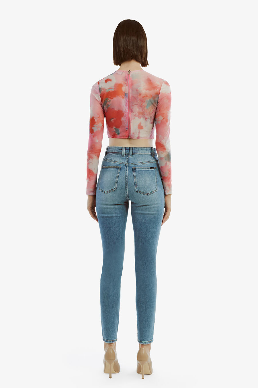 LENA MESH CORSET TOP in colour WILDFLOWER