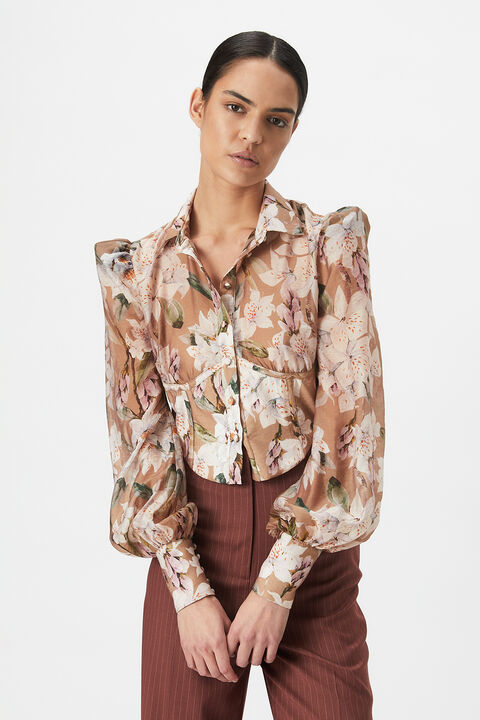 VALENTINA CORSET SHIRT in colour LILY FLORAL