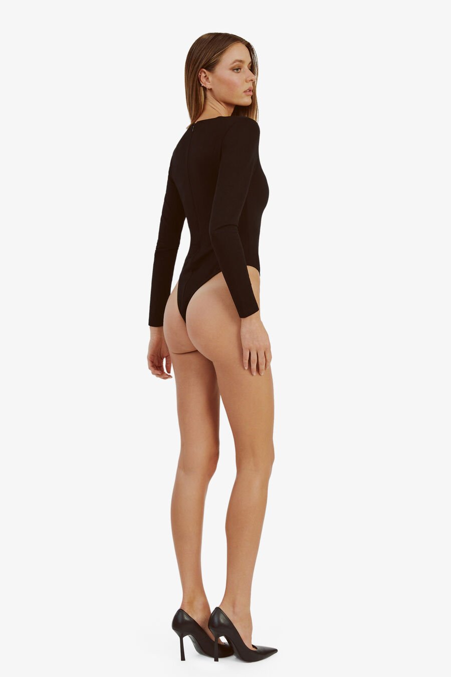KAMERON KNIT BODYSUIT in colour BLACK