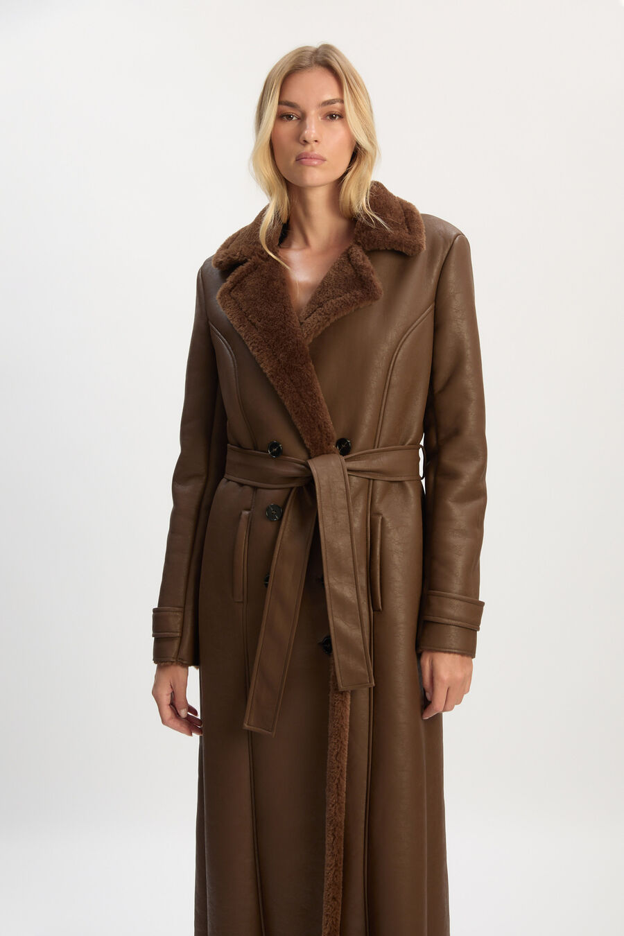 Vegan Leather Shirling Coat