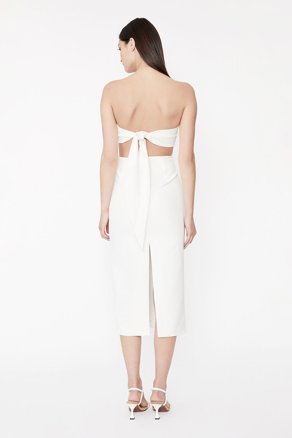 VALERIE STRAPLESS DRESS in colour BRIGHT WHITE