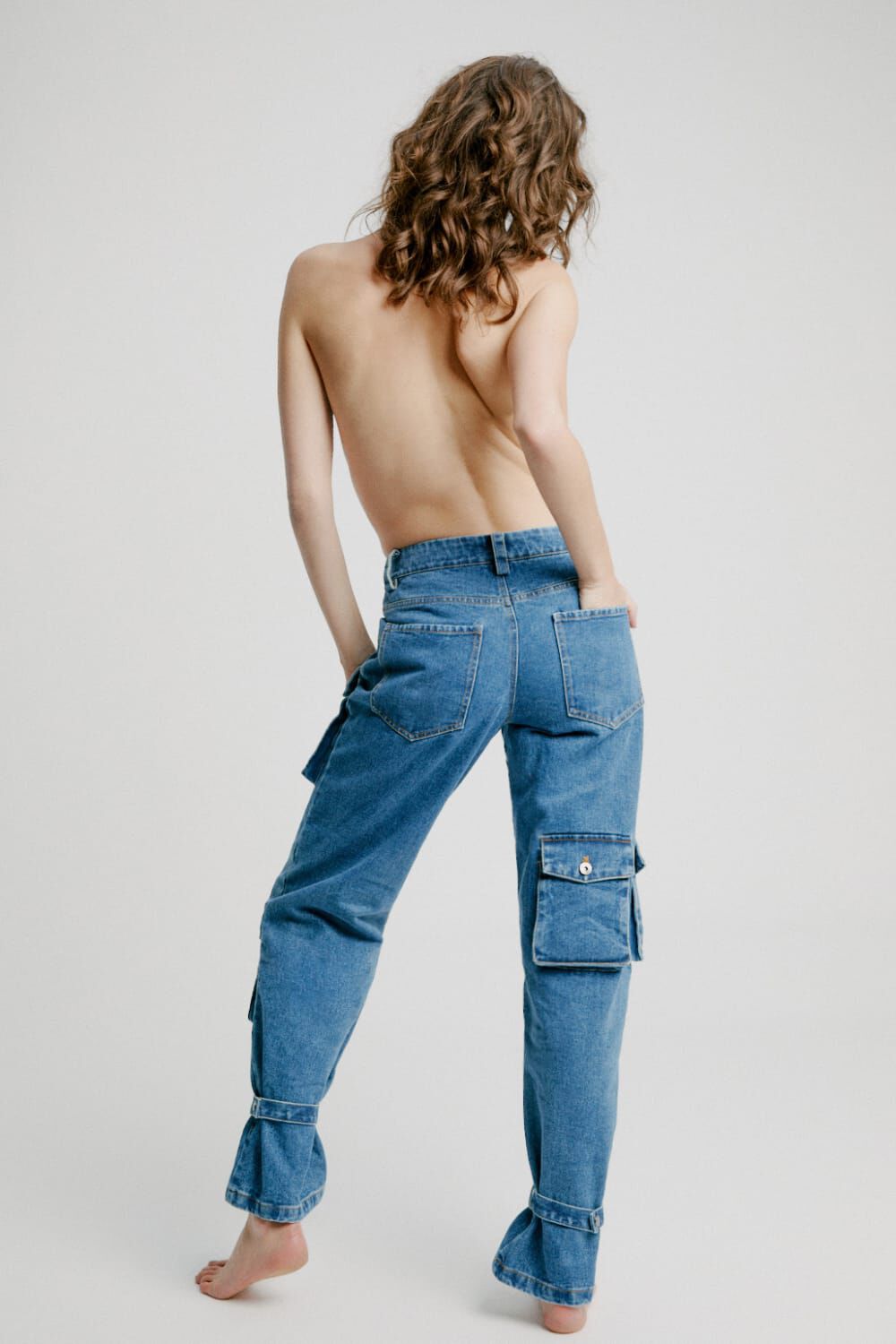 DENIM CARGO PANT in colour CITADEL