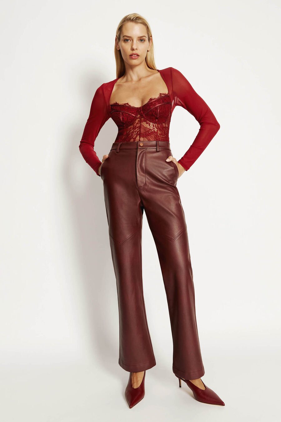 Farrah Lace Mesh Bodysuit