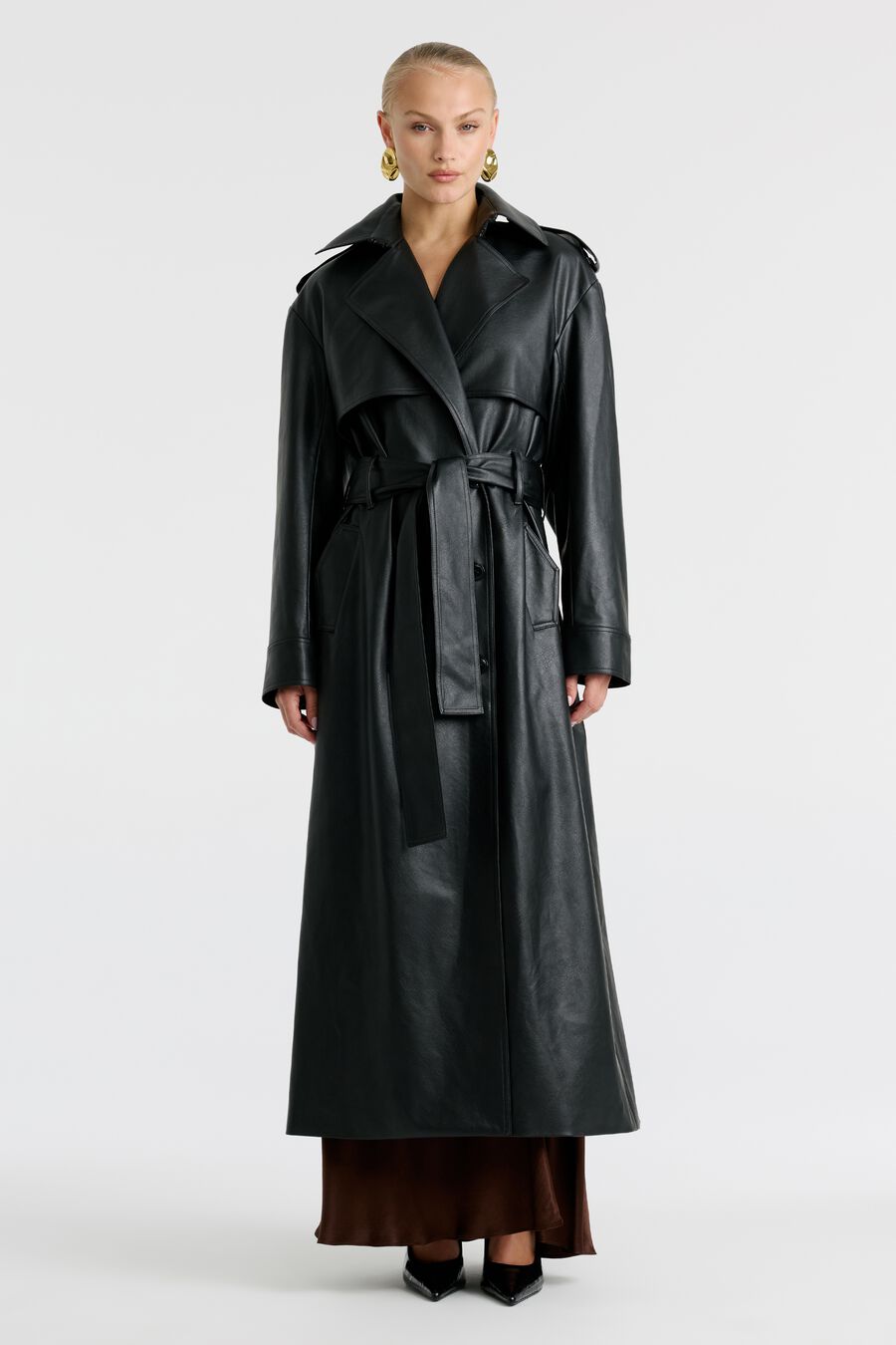 Luca Vegan Leather Trench