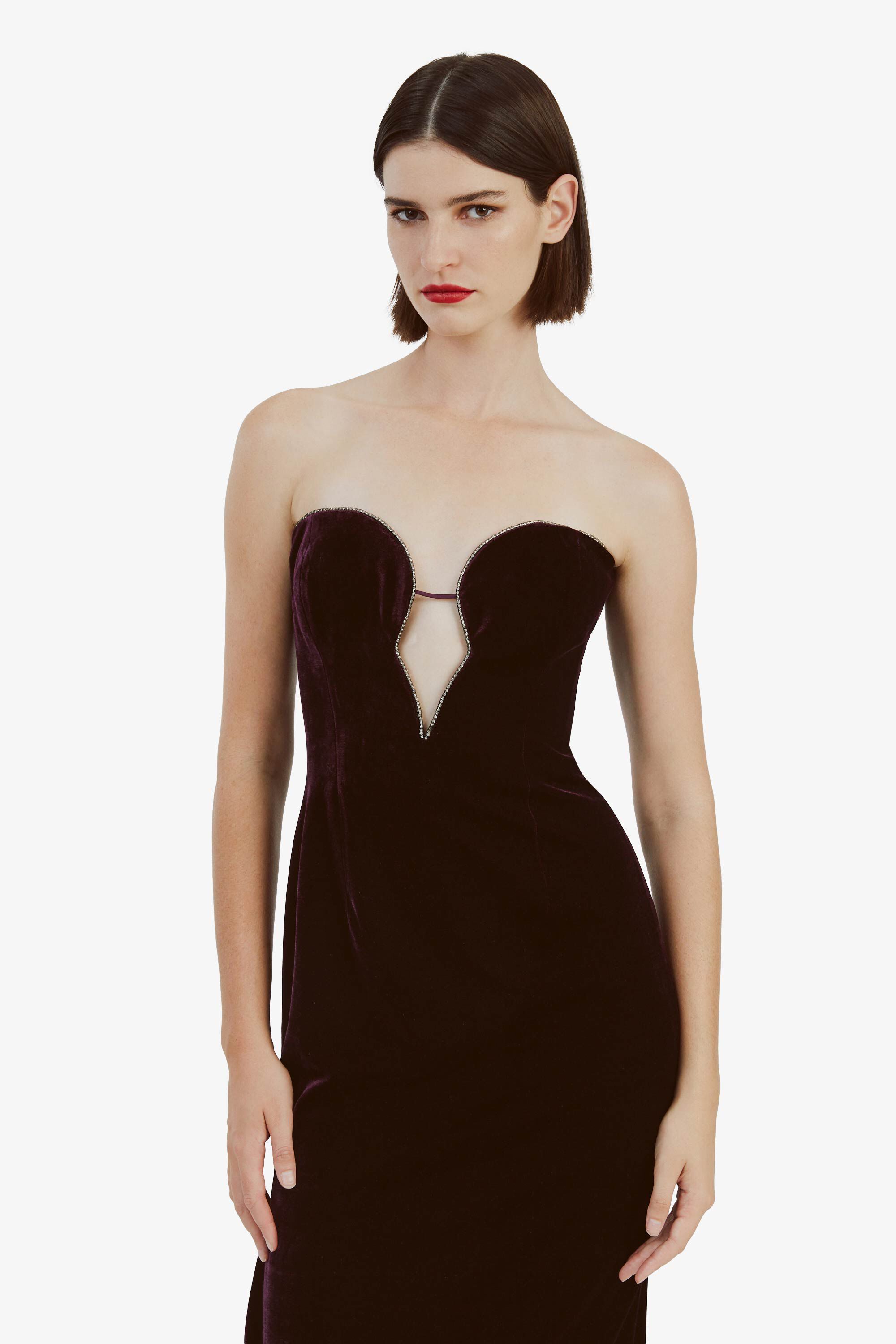 新製品情報も満載 Lilah Velour Midi Dress In Drk Purple | Bardot スーツ・フォーマル・ドレス