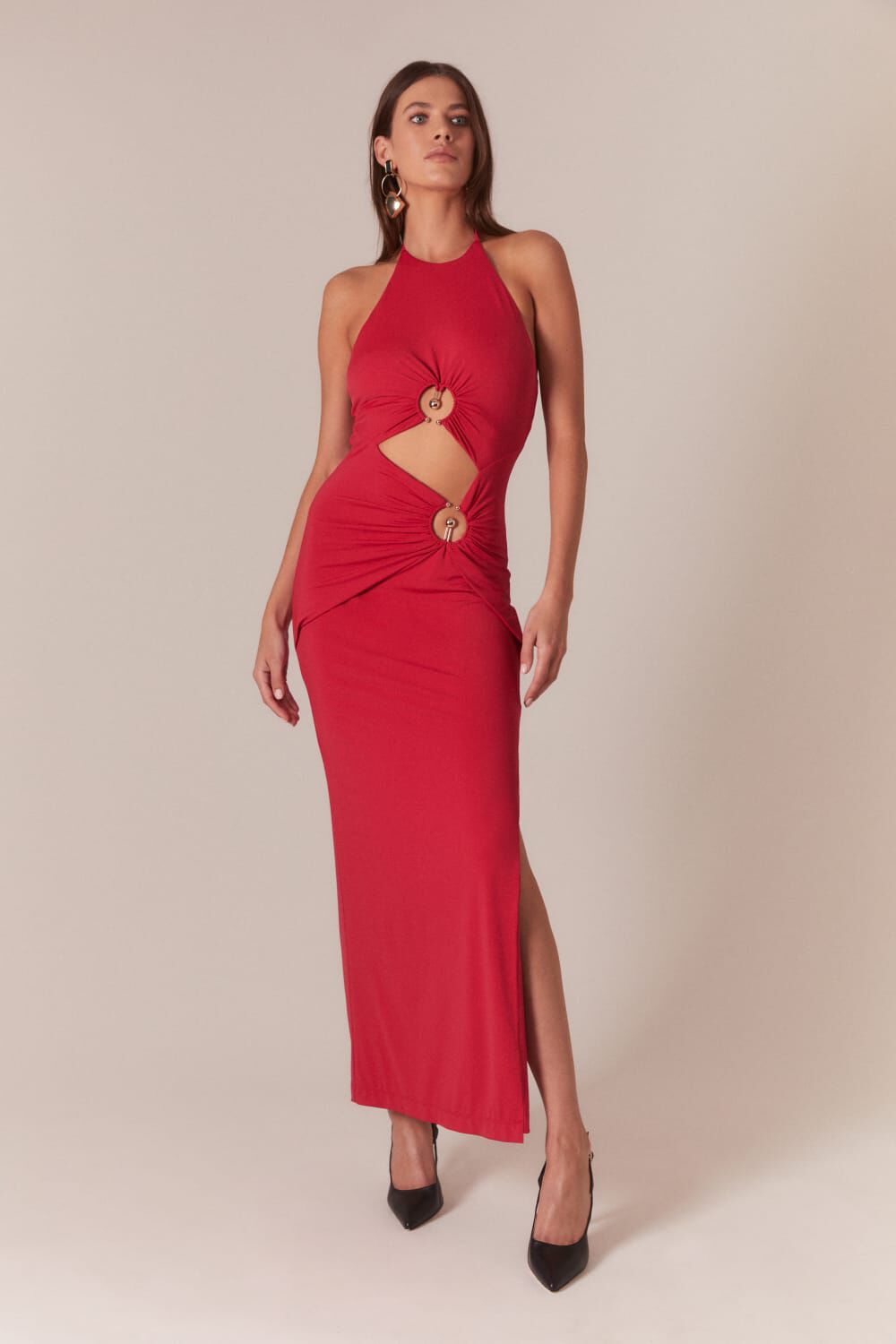 Buy Red Sexy Maxi Dress with Black Splicing - Plus Size Online in India |  Discreet + Fast