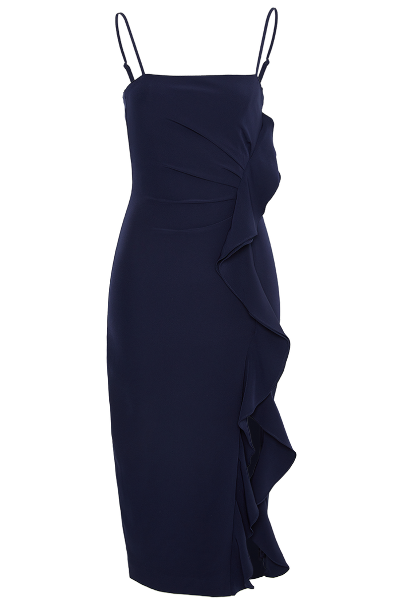 Bardot rona ruffle midi dress discount