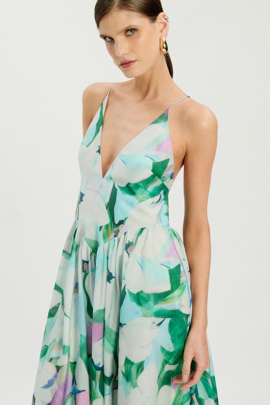 ARLETHA HALTER MAXI DRESS in colour Green Flo