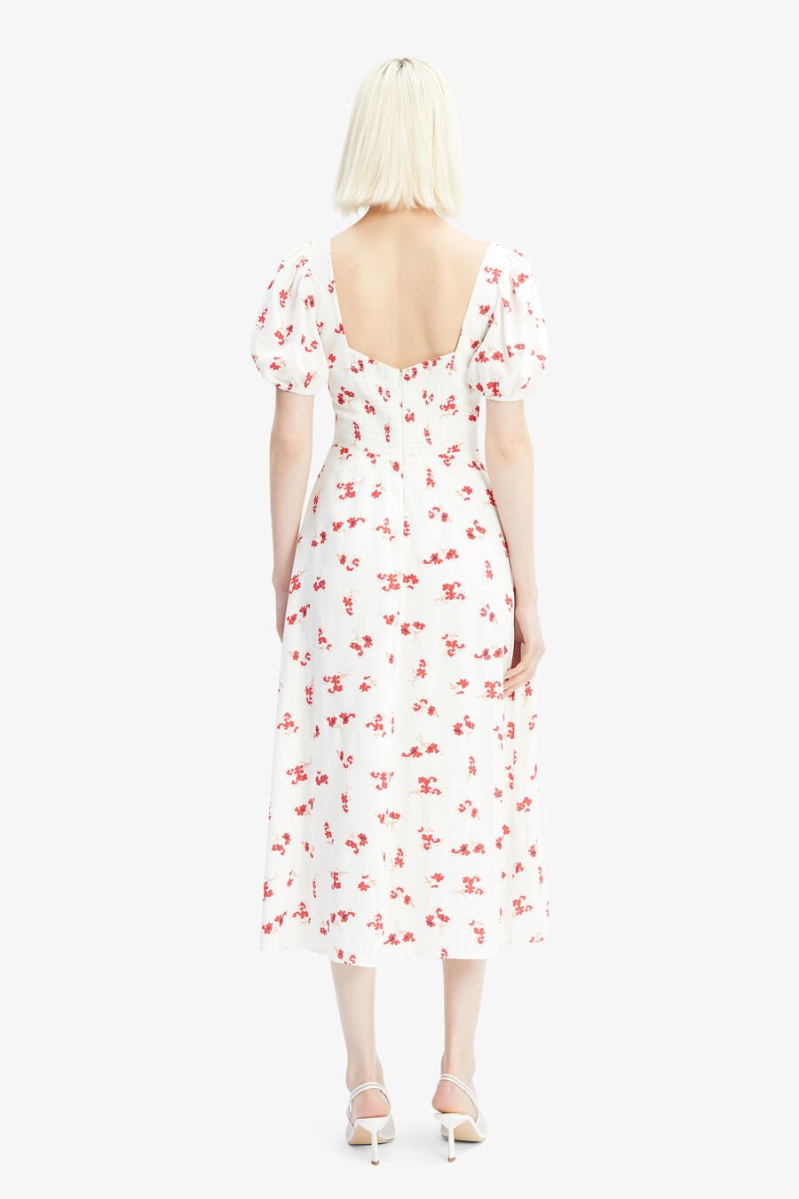 GILLIAN MIDI DRESS in colour Summer White Floral