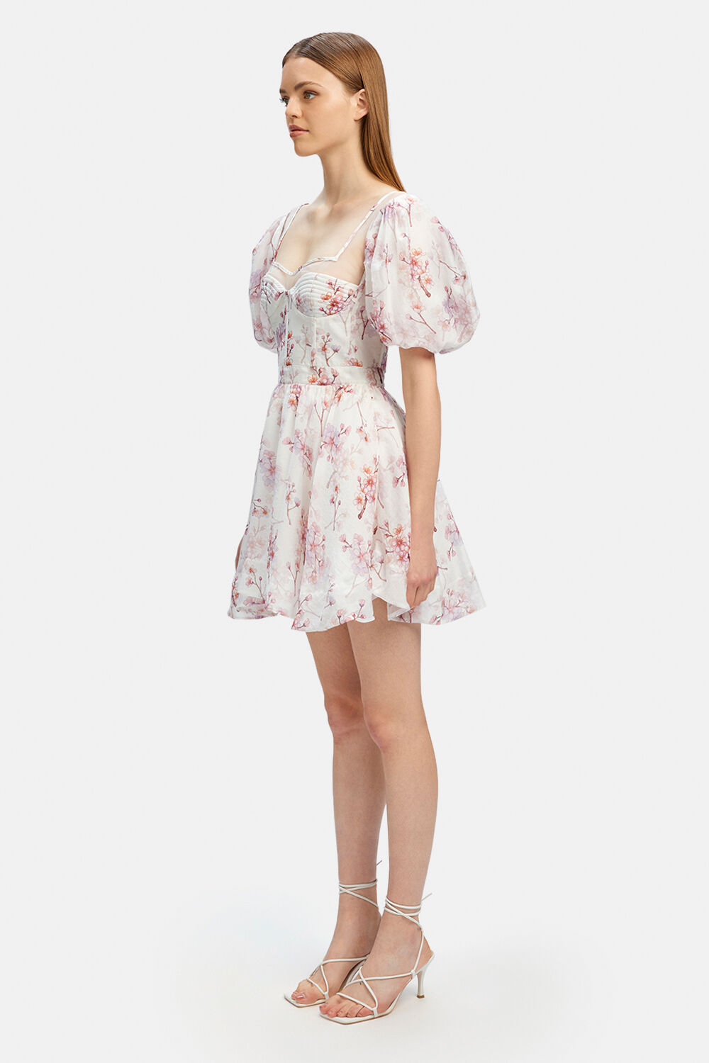 GRACIOUS FLORAL MINI DRESS in colour BLOSSOM