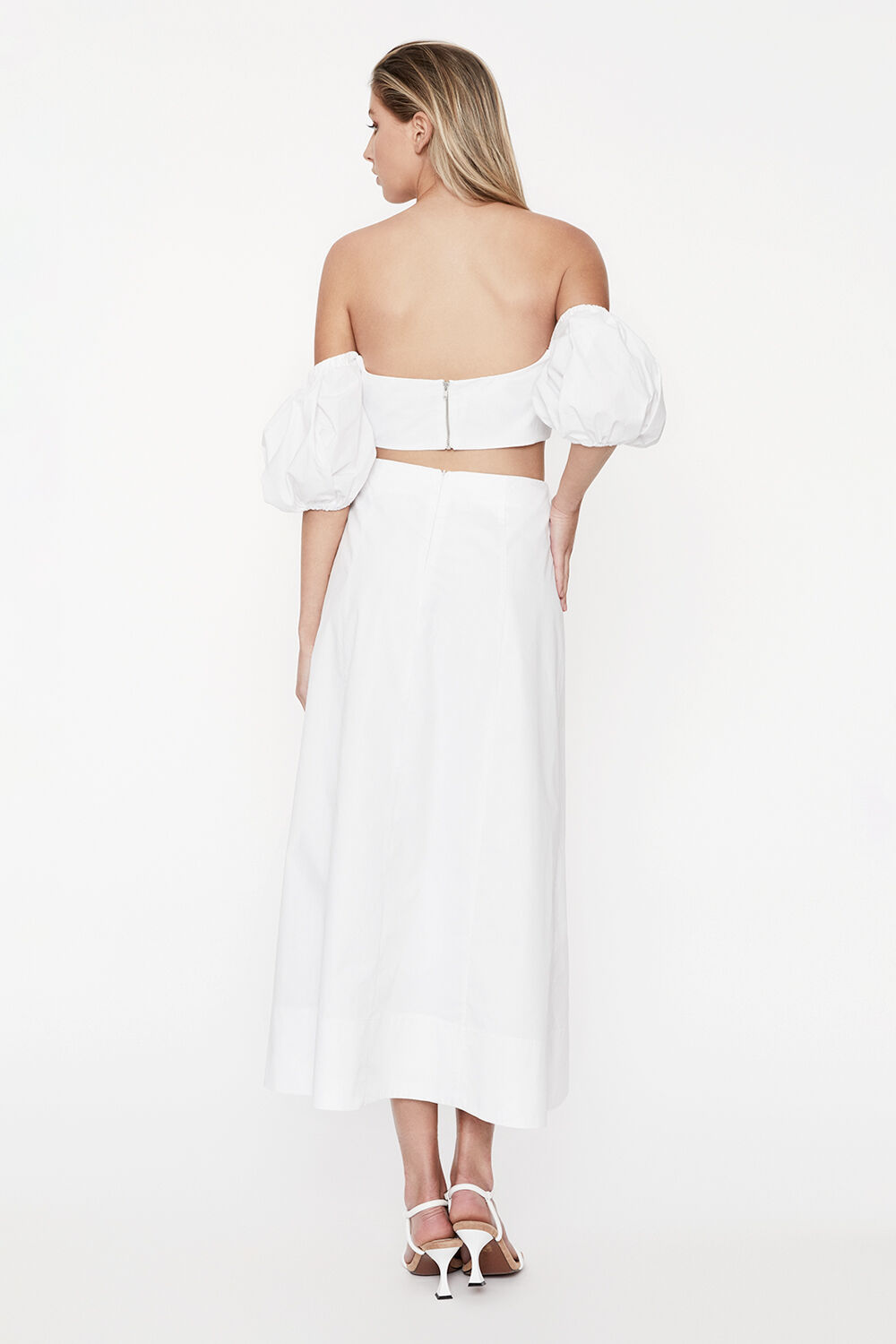 MAKAELA MIDI DRESS in colour BRIGHT WHITE