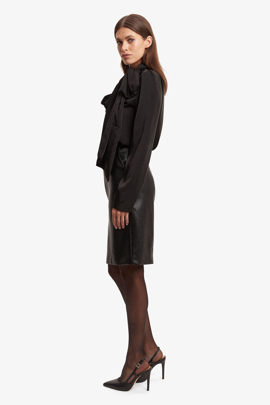 CASTIAN SATIN BLOUSE in colour BLACK
