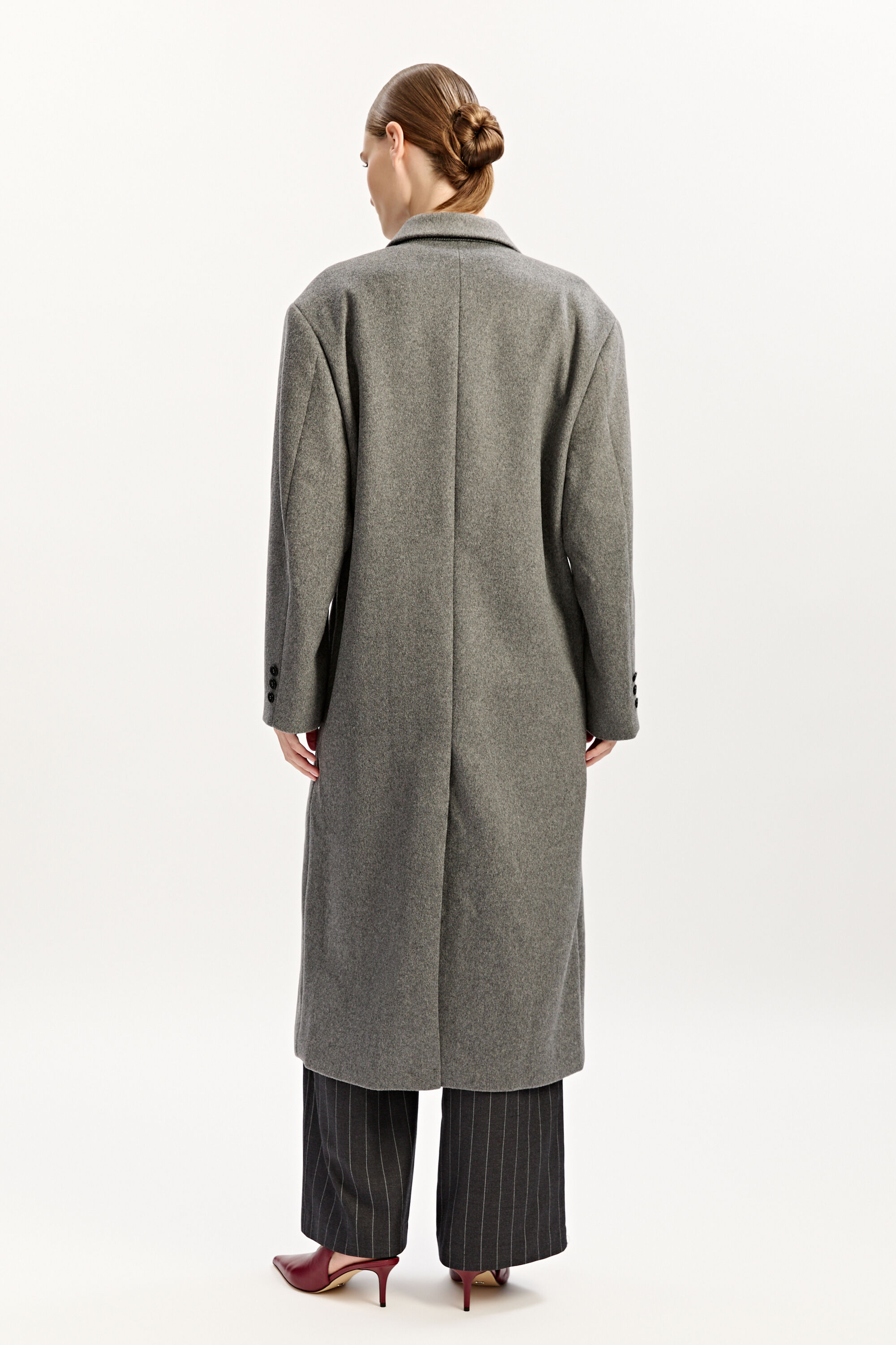 Classic Oversized Coat In Grey | Bardot