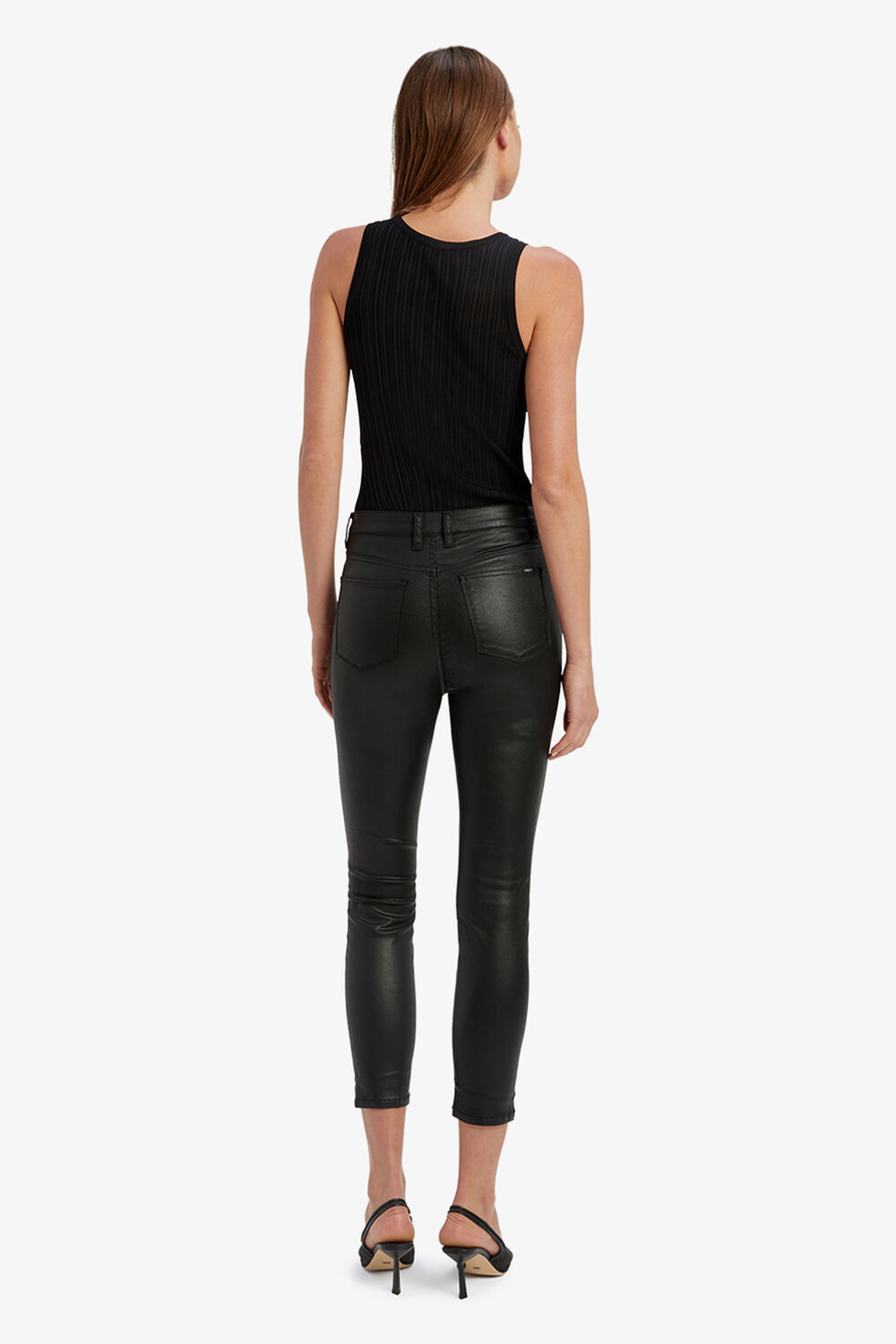 KHLOE CROP COATED in colour JET BLACK